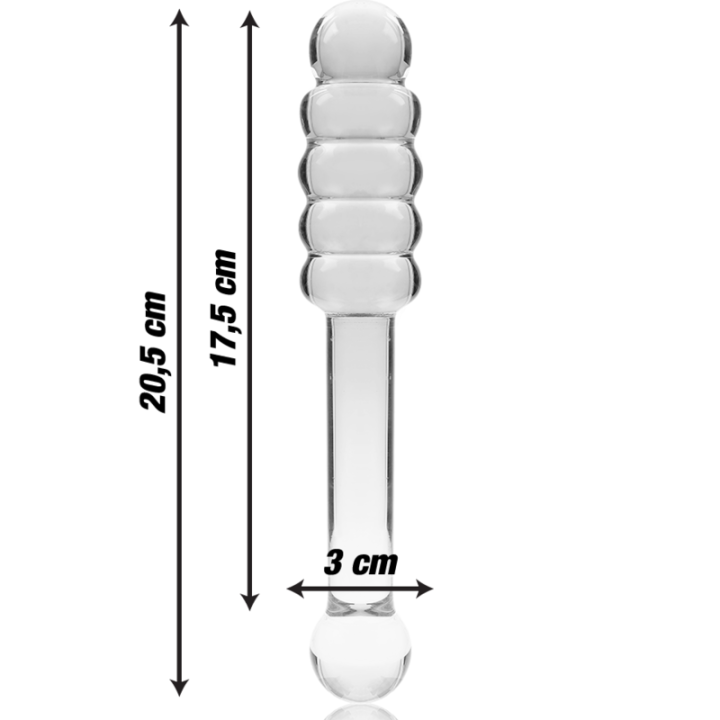Nebula Series by Ibiza - Modèle 20 Gode en Verre Borosilicate Clair 20.5 cm -o- 3 cm