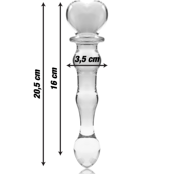 Nebula Series by Ibiza - Modelo 21 Dildo Vidro Borosilicado Transparente 20.5 cm -o- 3.5 cm