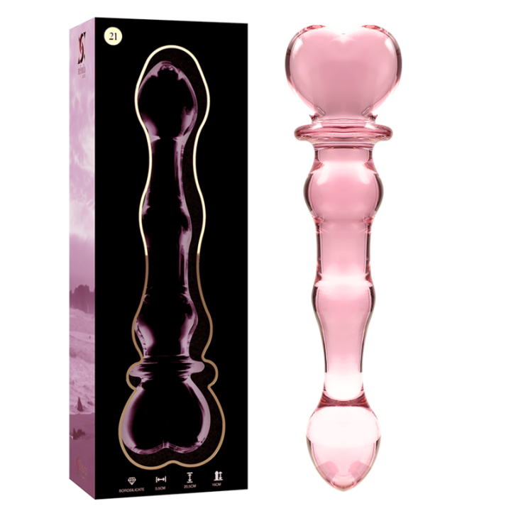 Nebula Series by Ibiza - Modelo 21 Dildo Cristal Rosa 20.5 cm -o- 3.5 cm