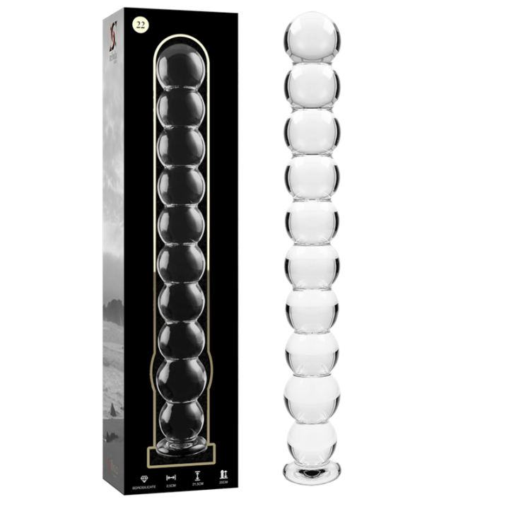 Nebula Series by Ibiza - Modelo 22 Dildo Vidro Borosilicado Transparente 21.5 cm -o- 2.5 cm