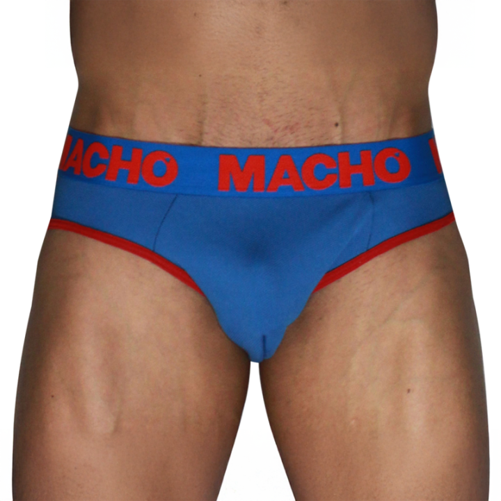 Macho - Mch005 Slip Clássico Azul + Vermelho m