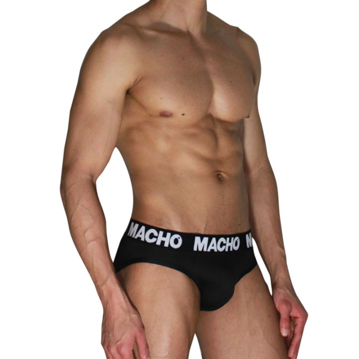 Macho - Mch007 Slip Clásico Negro + Negro m