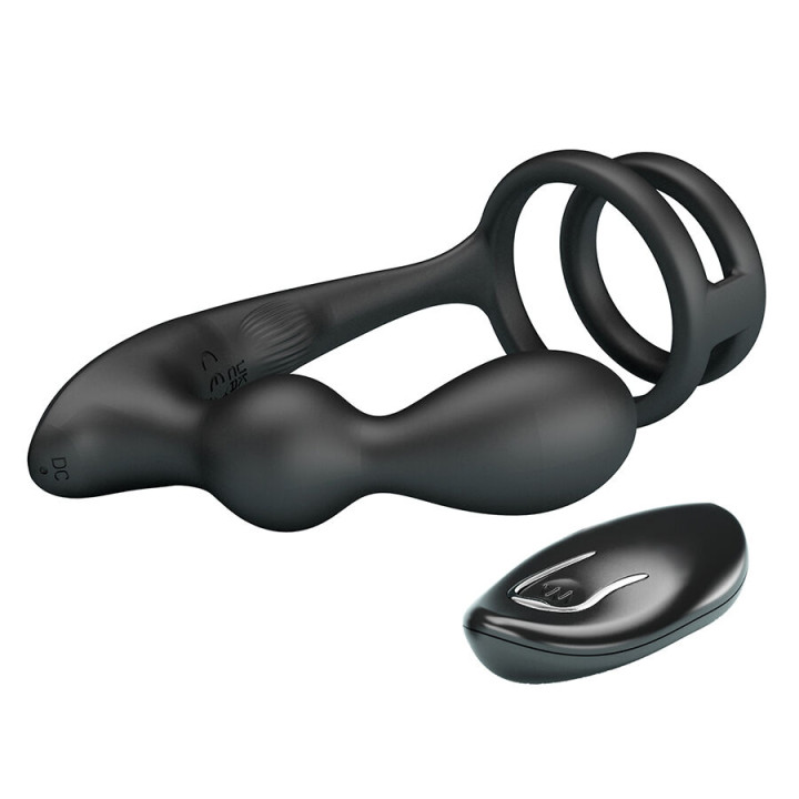 Mr Play - Plug Anal Vibratório Com Anel Peniano e Controle Remoto