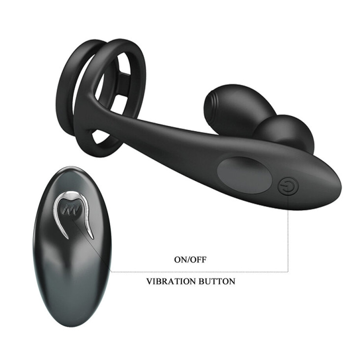 Mr Play - Plug Anal Vibratório Com Anel Peniano e Controle Remoto