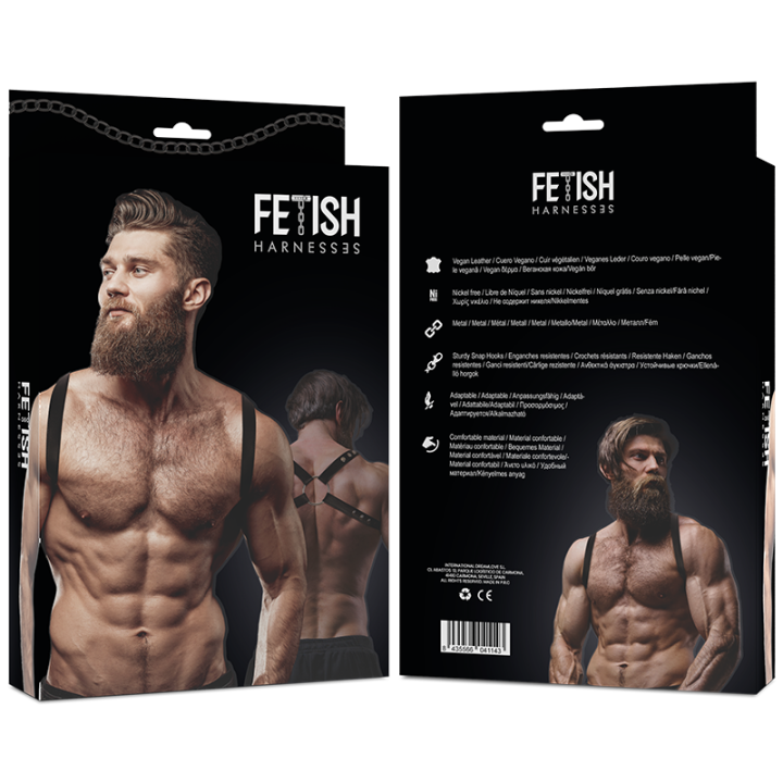 Fetish Submissive Attitude - Arreio de Costas de Couro Ecológico Masculino
