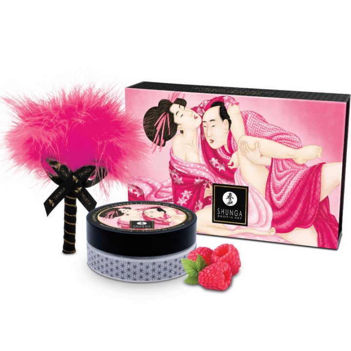 Shunga - Kit de Poudre de Massage Comestible Framboise