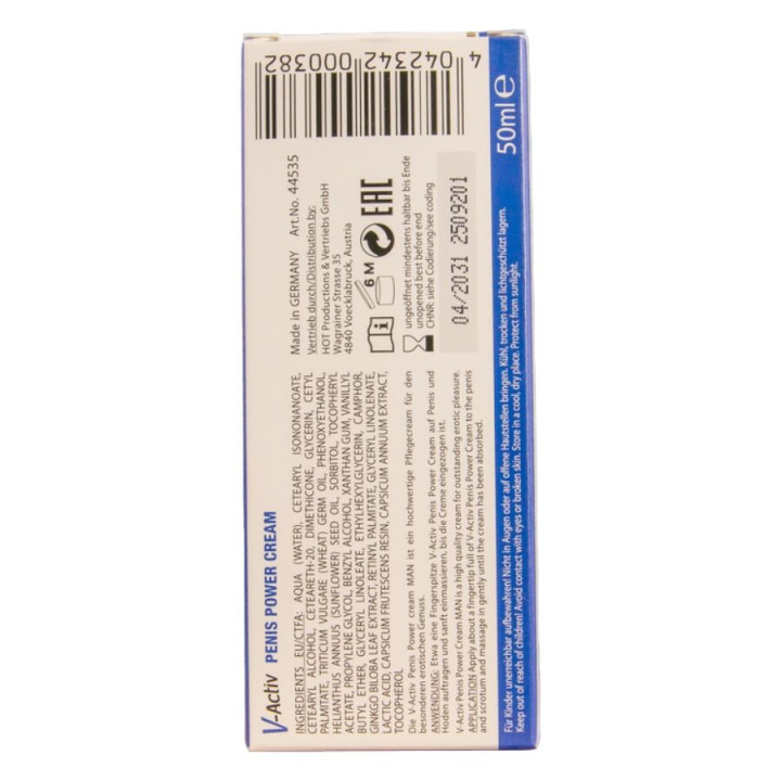 Hot - v-Aktiv Penis Power Creme Für Männer 50 ml