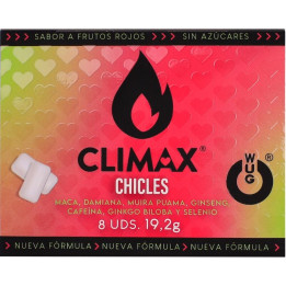 Wug Climax - Gomma da Masticare Funzionale Con Maca, Damiana e Ginseng Per Aumentare il Desiderio e la Vitalità Intima. Blister