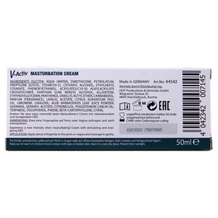 Hot - Creme Para Masturbação Com Cbd - Unissex 100ml