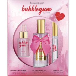 Bijoux - Indiscrets Kit de Jeu Bubblegum Avec Huile, Gel et Brillant Lèvres