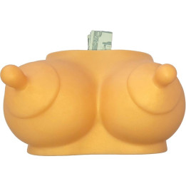 Diablo Picante - Hucha Forma de Tetas Tono Dorado
