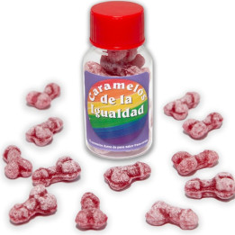 Diablo Picante - 12 Caramelos de la Igualdad Forma Pene Fresa/Cereza
