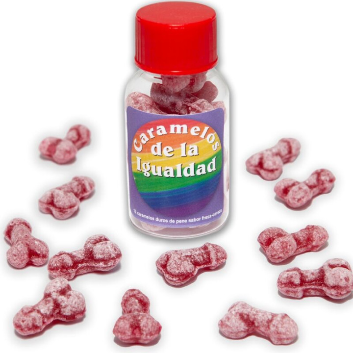 Diablo Picante - 12 Strawberry/Cherry Penis Shape Equality Candies