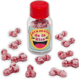 Diablo Picante - 12 Doces de Risada em Forma de Pênis Morango/Cereja