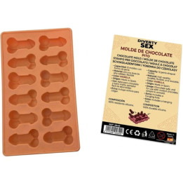 Diablo Picante - Foremka do Czekolad z 12 Silikonowymi Penisami do Zawieszenia Wanilii