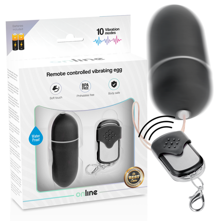 Online - Ovo Vibrante Com Controle Remoto l Preto