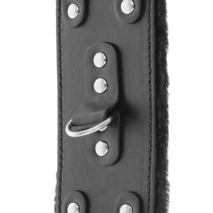 Darkness - Manette Nere Regolabili in Pelle Con Fodera