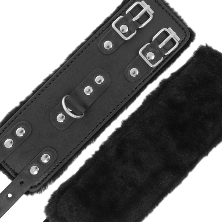Darkness - Schwarze, Verstellbare Lederhandschellen Mit Futter
