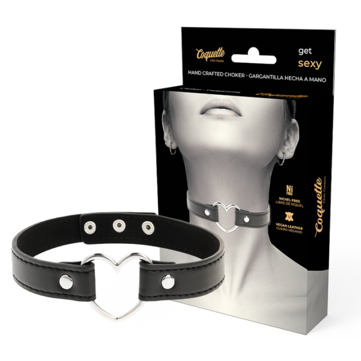 Coquette Chic Desire - Veganes Leder-Halskette-Herz-Accessoire