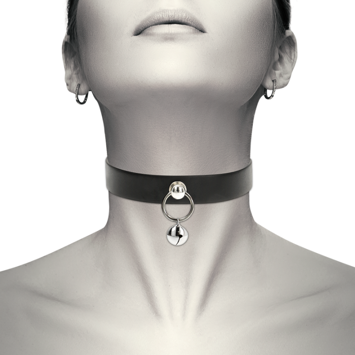 Coquette Chic Desire - Collier Cuir Vegan Femme Accessoire Hochet/Cerceau