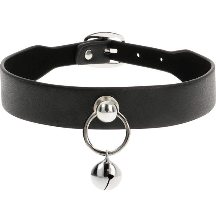 Coquette Chic Desire - Collier Cuir Vegan Femme Accessoire Hochet/Cerceau