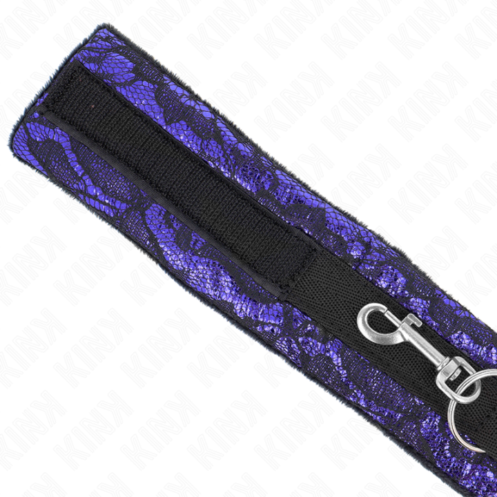 Kink - Krótki Naszyjnik z Aksamitu Koronkowego z Paskiem 105 cm z Nylonowym Wykonczeniem 44 x 5,5 cm