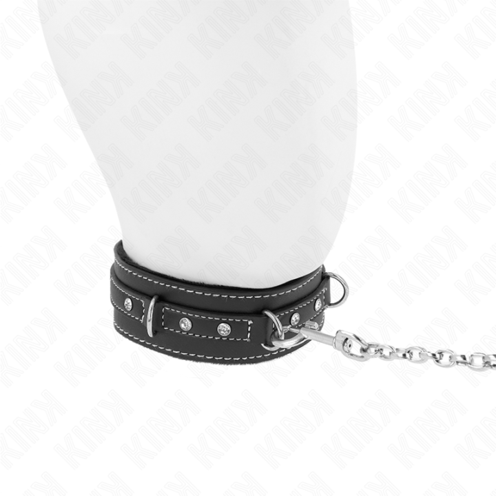 Kink - Naszyjnik ze Skóry Pcv z Paskiem 105 cm Nit Dyszonka 41,5 x 4 cm