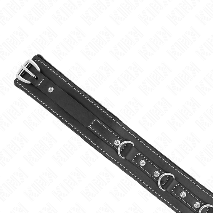 Kink - Naszyjnik ze Skóry Pcv z Paskiem 105 cm Nit Dyszonka 41,5 x 4 cm