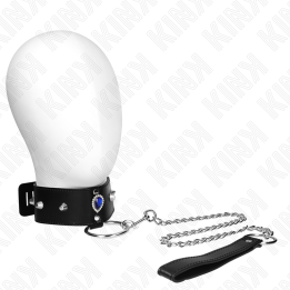 Kink - Colar 65 cm Com Alça Com Diamantes Azuis Ajustável 36-43 cm x 5 cm