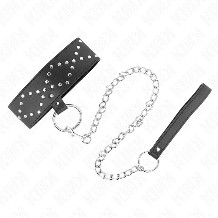 Kink - Naszyjnik 65 cm ze Smycza ze Srebrnymi Cwiekami Model 3 Regulowany 36-43 cm x 5 cm