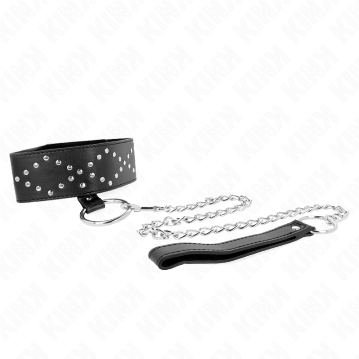 Kink - Naszyjnik 65 cm ze Smycza ze Srebrnymi Cwiekami Model 3 Regulowany 36-43 cm x 5 cm