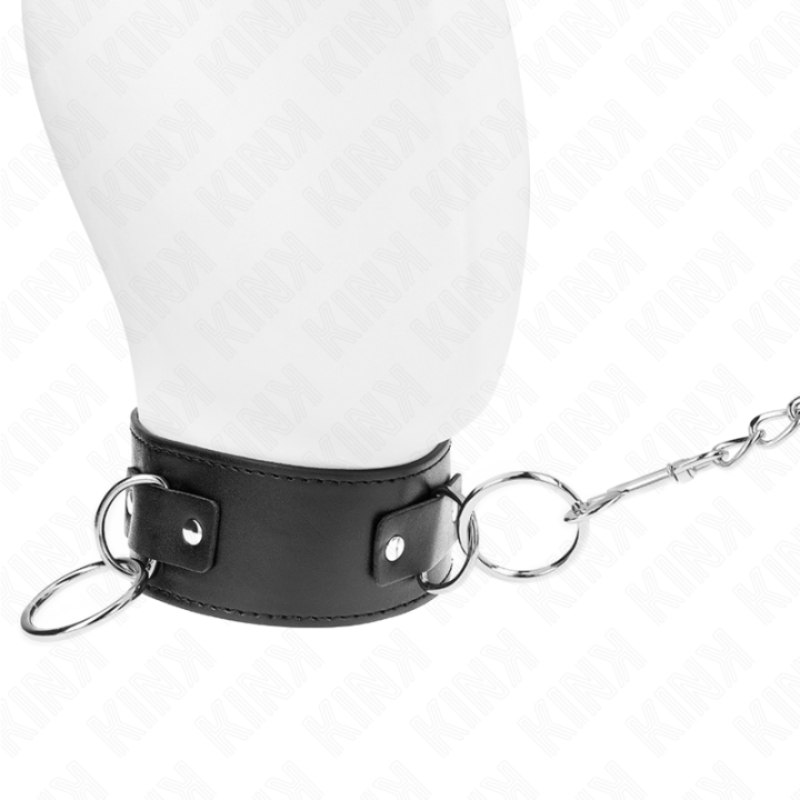 Kink - Collier Avec Laisse 65 cm 3 Anneaux Modèle 2 Réglable 36-43 cm x 5 cm