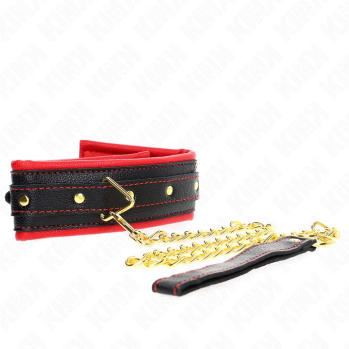 Kink - Collar Con Correa Esponja Imitación Cuero Modelo 2 Ajustable 37-54 cm x 3 cm