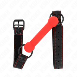 Kink - Gag en os Avec Sangle en Cuirette Rouge Ajustable 41-57 cm