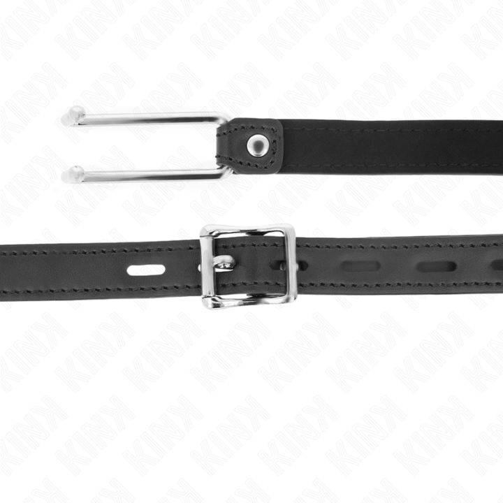 Kink - Mordaça de Gancho de Metal 11,5 cm Com Alça de Couro Ajustável 39-58 cm x 2 cm