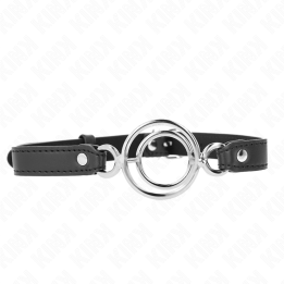 Kink - Bavaglio Con o-Ring Multipli 5 cm Nero 63 x 2,5 cm