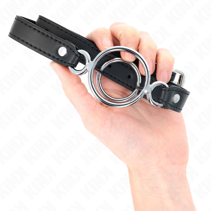 Kink - Gag Avec Plusieurs o-Rings 5 cm Noir 63 x 2,5 cm