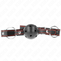 Kink - Ball Gag Hollow Hard Nero Modello 2 65 x 2,5 cm