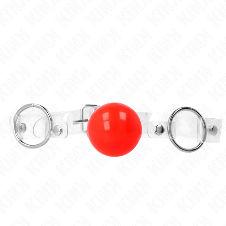 Kink - Palla in Pvc Trasparente Rossa Bavaglio 4 cm Regolabile