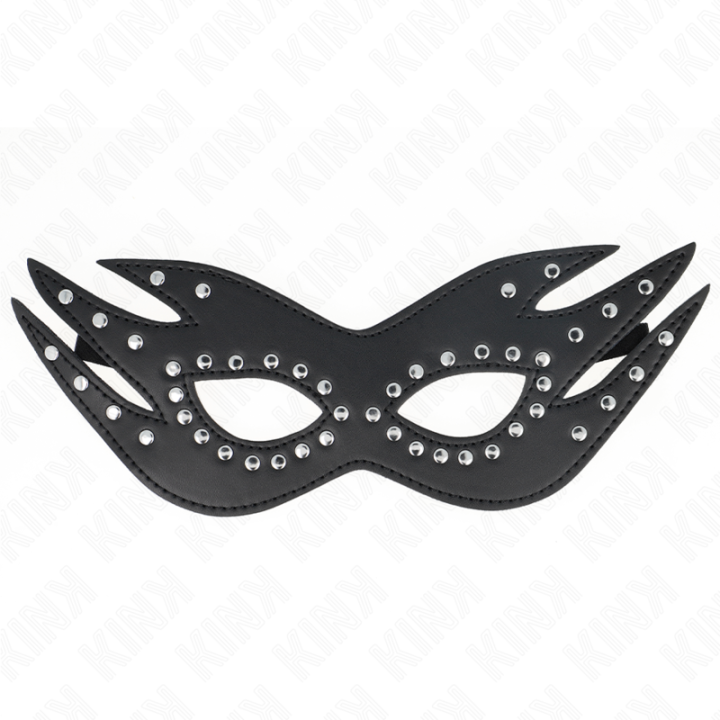 Kink - Máscara de Couro Com Rebites Modelo 3 26 x 9,5 cm