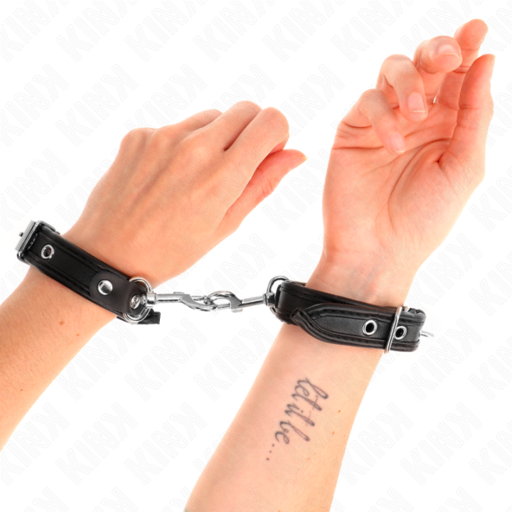 Kink - Mini Bracelets Noir Avec Clous Réglables 16-22 cm x 2 cm