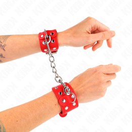 Kink - Bracelets Avec Double Ligne de Clous Réglables Rouge
