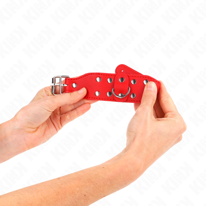 Kink - Armbänder Mit Doppelter Reihe Verstellbarer Nieten Rot