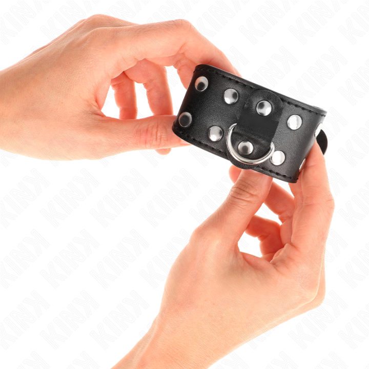 Kink - Bracelets Avec Double Ligne de Clous Réglables Noir
