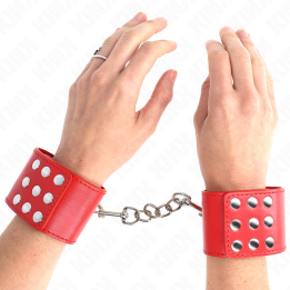 Kink - Wrist Restraints With Snap Fasten Red Adjustable 19-24 cm x 5.5 cm