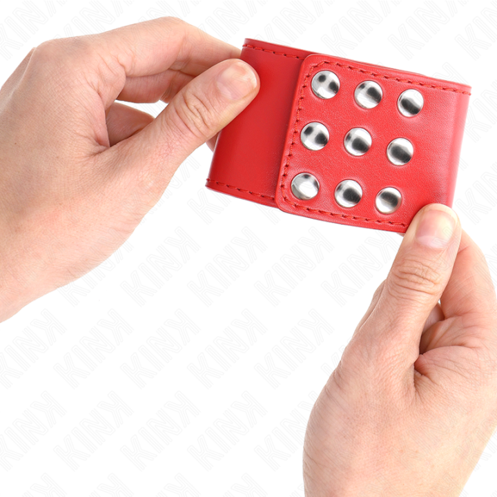 Kink - Appui-Poignets Avec Bouton-Pression Rouge Réglable 19-24 cm x 5,5 cm