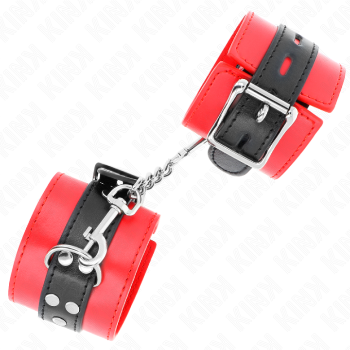 Kink - Wrist Restraints Red With Black Belt Adjustable 17-28 cm x 6 cm