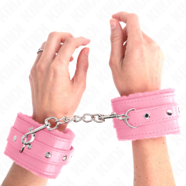 Kink - Pulso Premium Forro de Pele Rosa Com Cinto Rosa Ajustável 17-29 cm x 6 cm