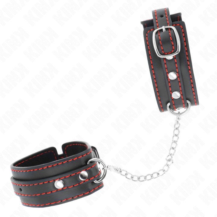 Kink - Small Wrist Restraints Black With Red Lining Adjustable 14-24 cm x 3.5 cm