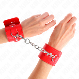 Kink - Muñequeras Con Cierre Candado Rojo Ajustable 16-23 cm x 5.5 cm
